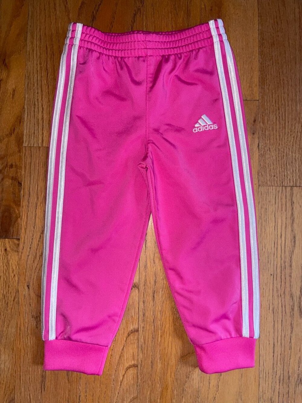 adidas Girls Pink 3-Stripes Track Pants Joggers 18 Months